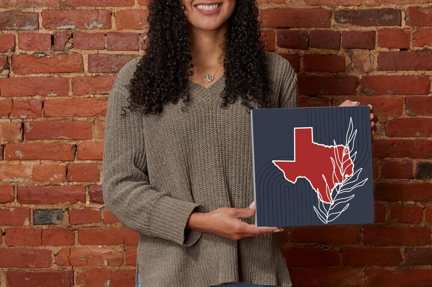 Modern Minimalist Texas Colors Shape Leaf | Wood Block | Eaches | Min 2
