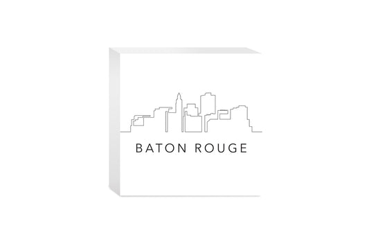 Modern Louisiana Baton Rouge City Line Drawing | Wood Block | Eaches | Min 4