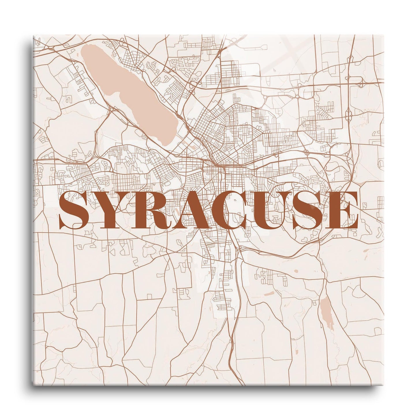 Modern Minimalist New York Syracuse Map | Hi-Def Glass Art | Eaches | Min 1