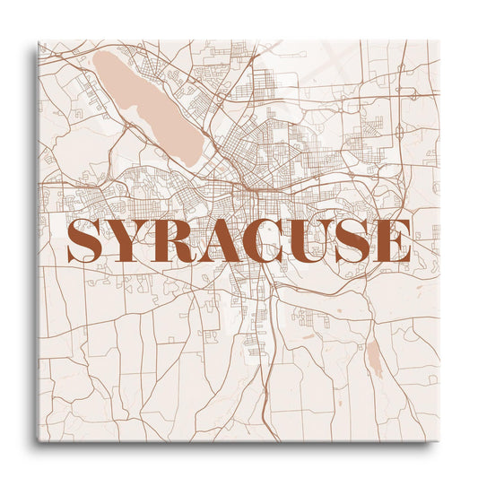 Modern Minimalist New York Syracuse Map | Hi-Def Glass Art | Eaches | Min 1