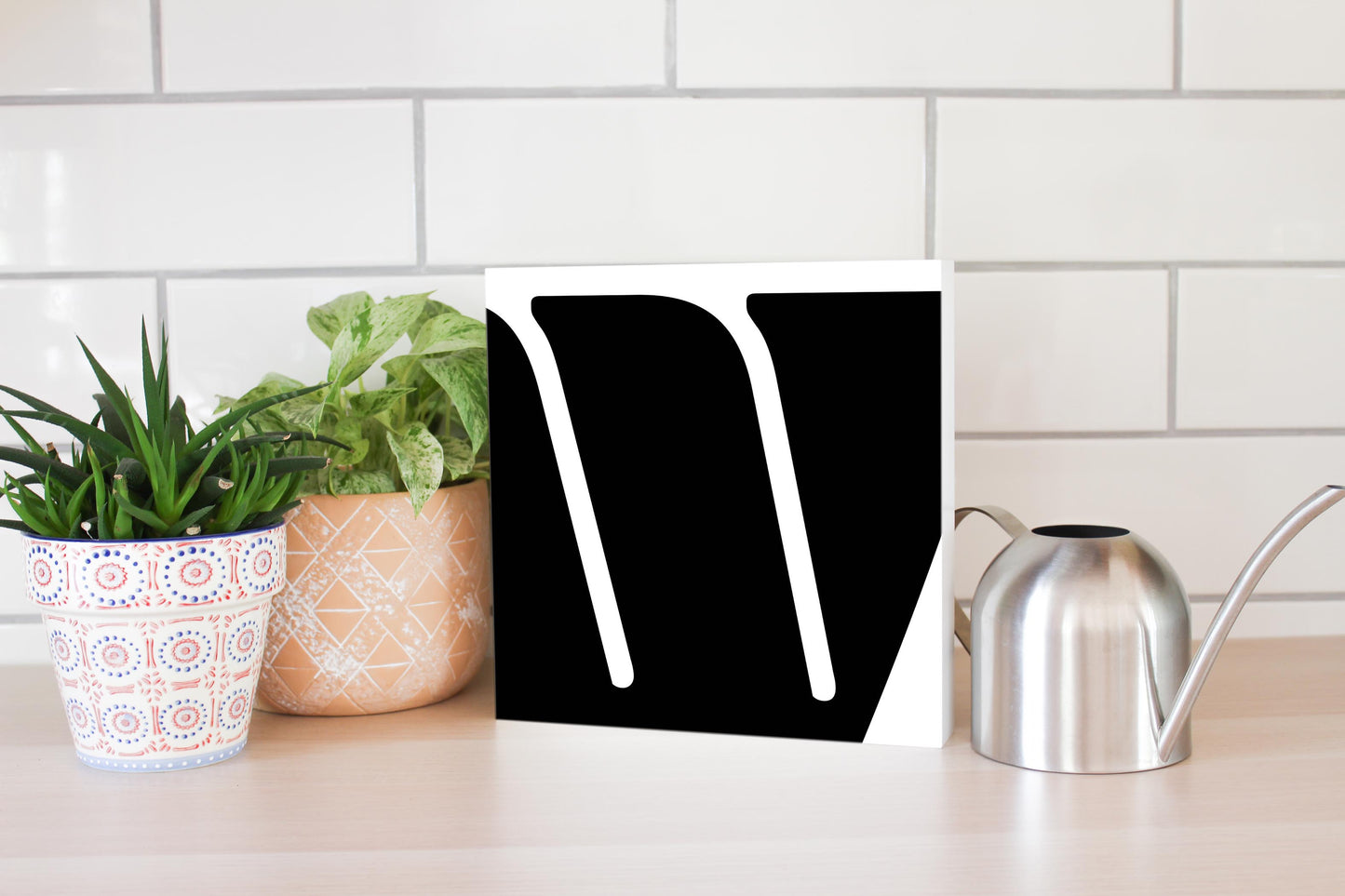 Fun Chunky Monogram W | Wood Block | Eaches | Min 2