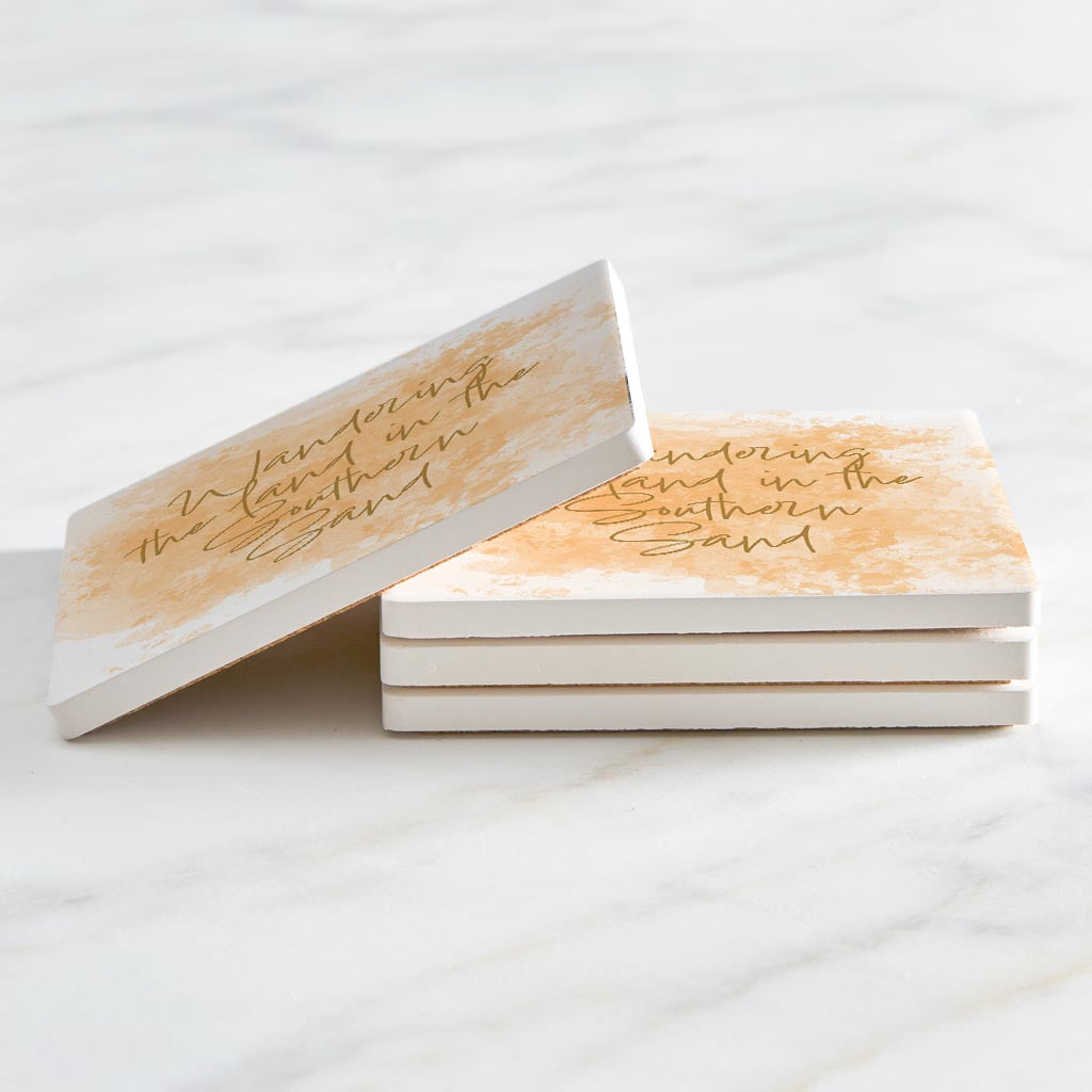 Wandering The Land Water Color | Absorbent Coasters | Set of 4 | Min 2