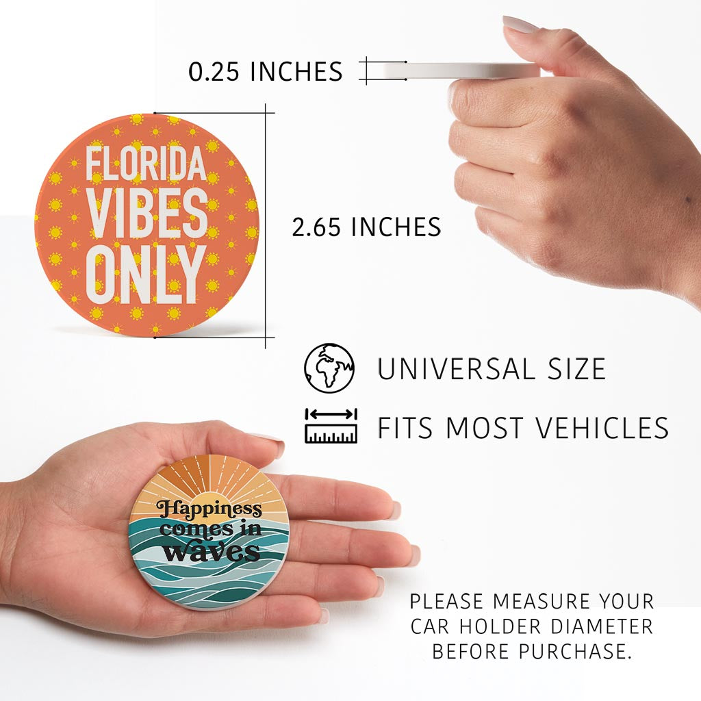 Florida Sayings Artsy | Absorbent Car Coasters | Set of 2 | Min 4