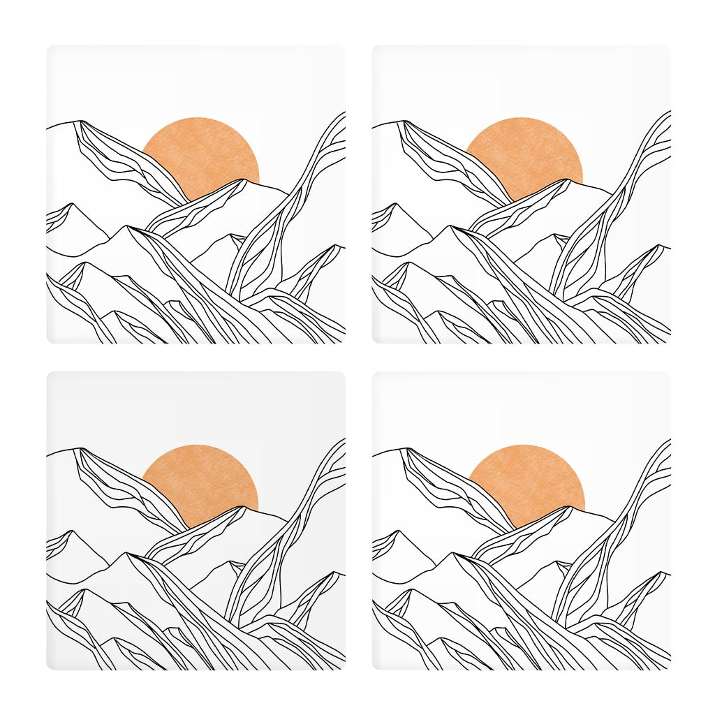 White Mountain Sun Lines | Absorbent Coasters | Set of 4 | Min 2