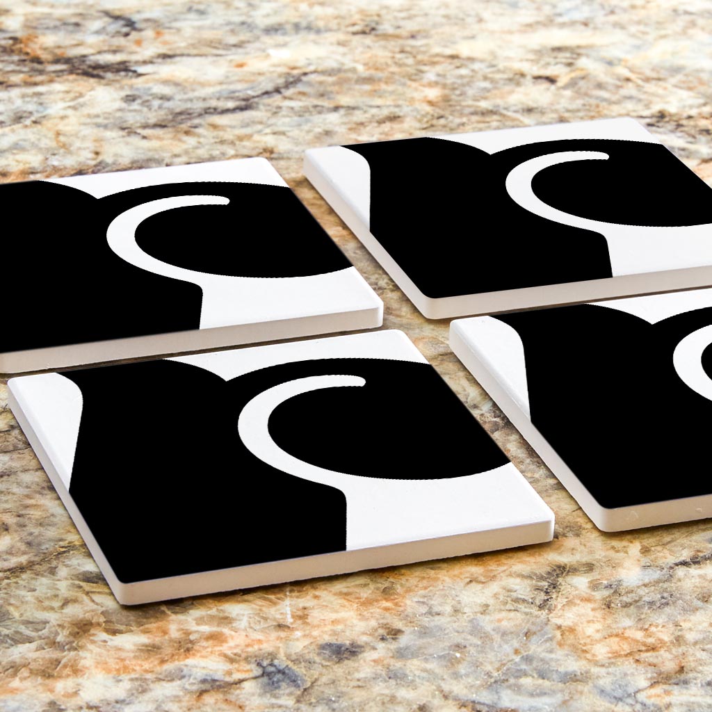 Fun Chunky Monogram R | Absorbent Coasters | Set of 4 | Min 2