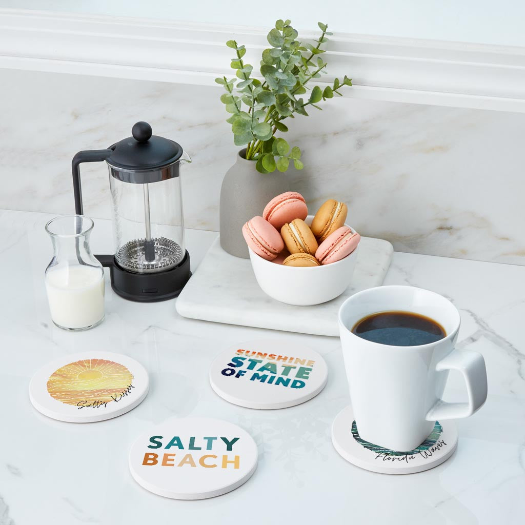 Florida Minimalistic Sayings | Absorbent Coasters | Set of 4 | Min 2