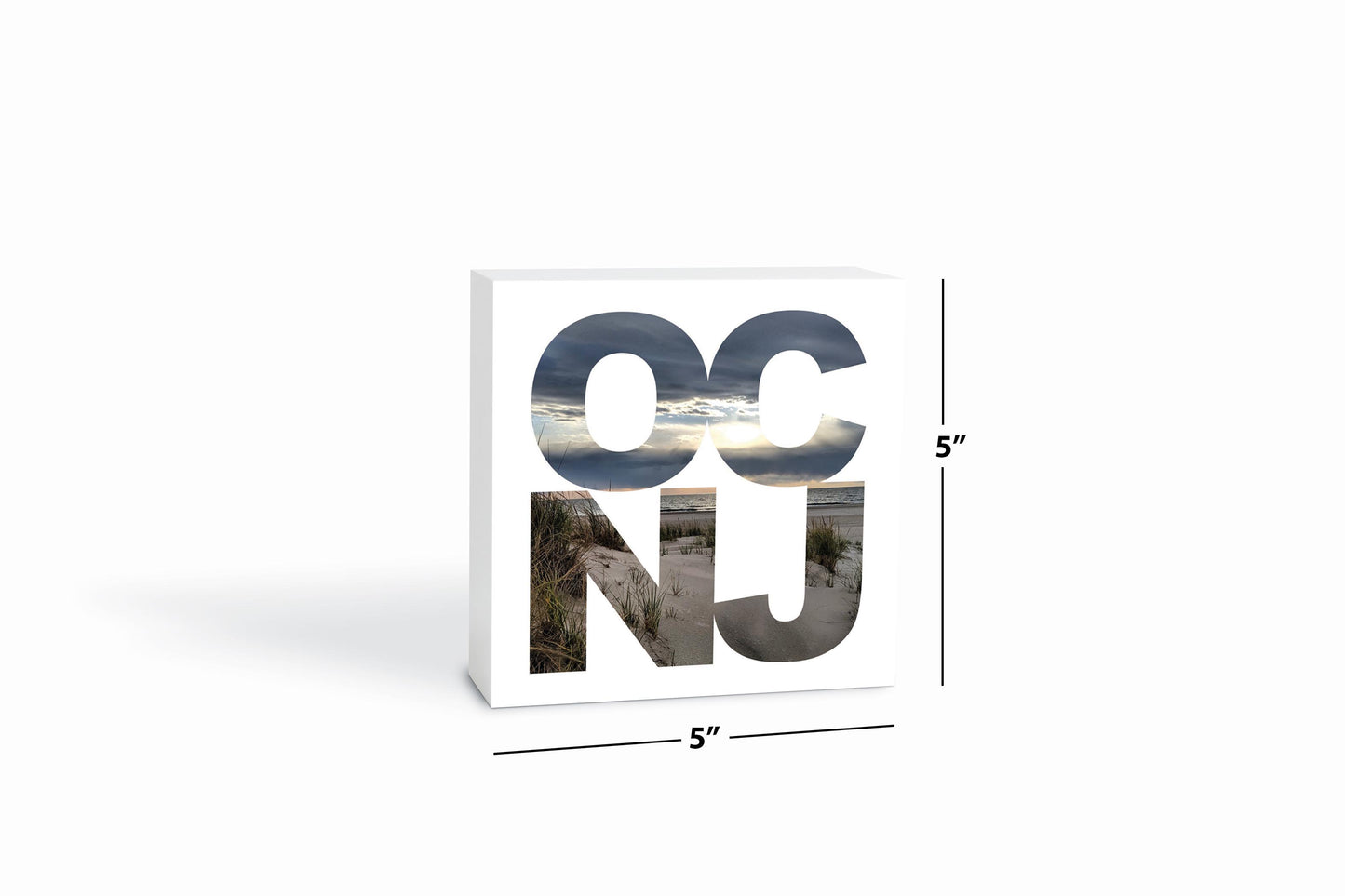 OCNJ Photo With Text | Wood Block | Eaches | Min 4