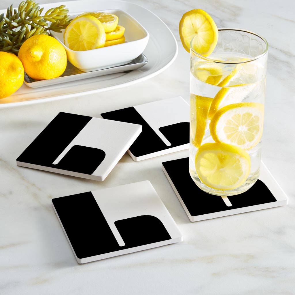 Fun Chunky Monogram L | Absorbent Coasters | Set of 4 | Min 2