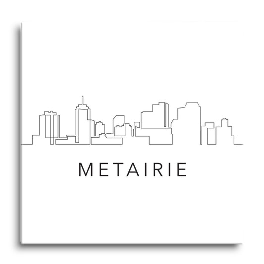 Modern Louisiana Metairie City Line Drawing | Hi-Def Glass Art | Eaches | Min 1