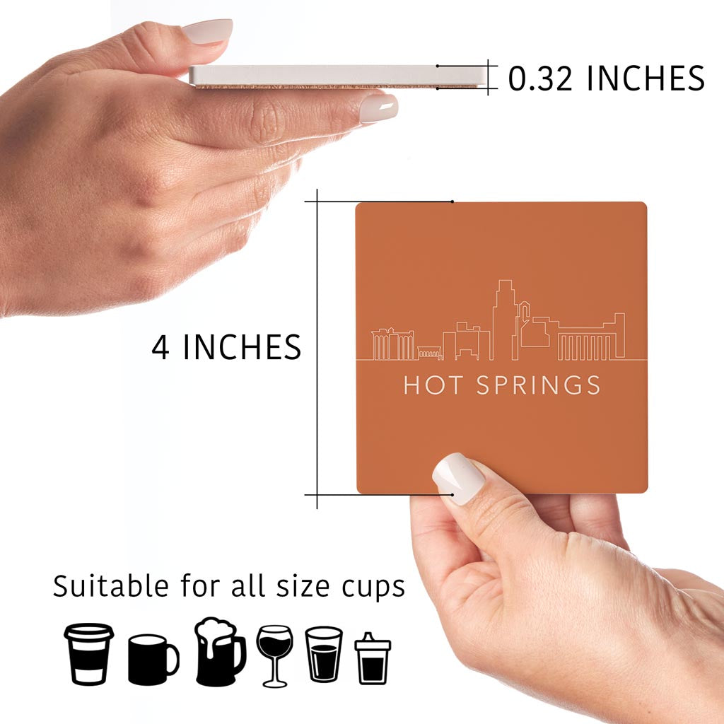 Modern Minimalist Arkansas Hot Springs | Absorbent Coasters | Set of 4 | Min 2
