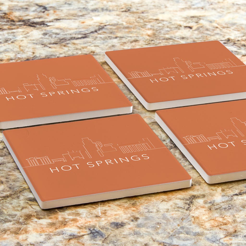 Modern Minimalist Arkansas Hot Springs | Absorbent Coasters | Set of 4 | Min 2