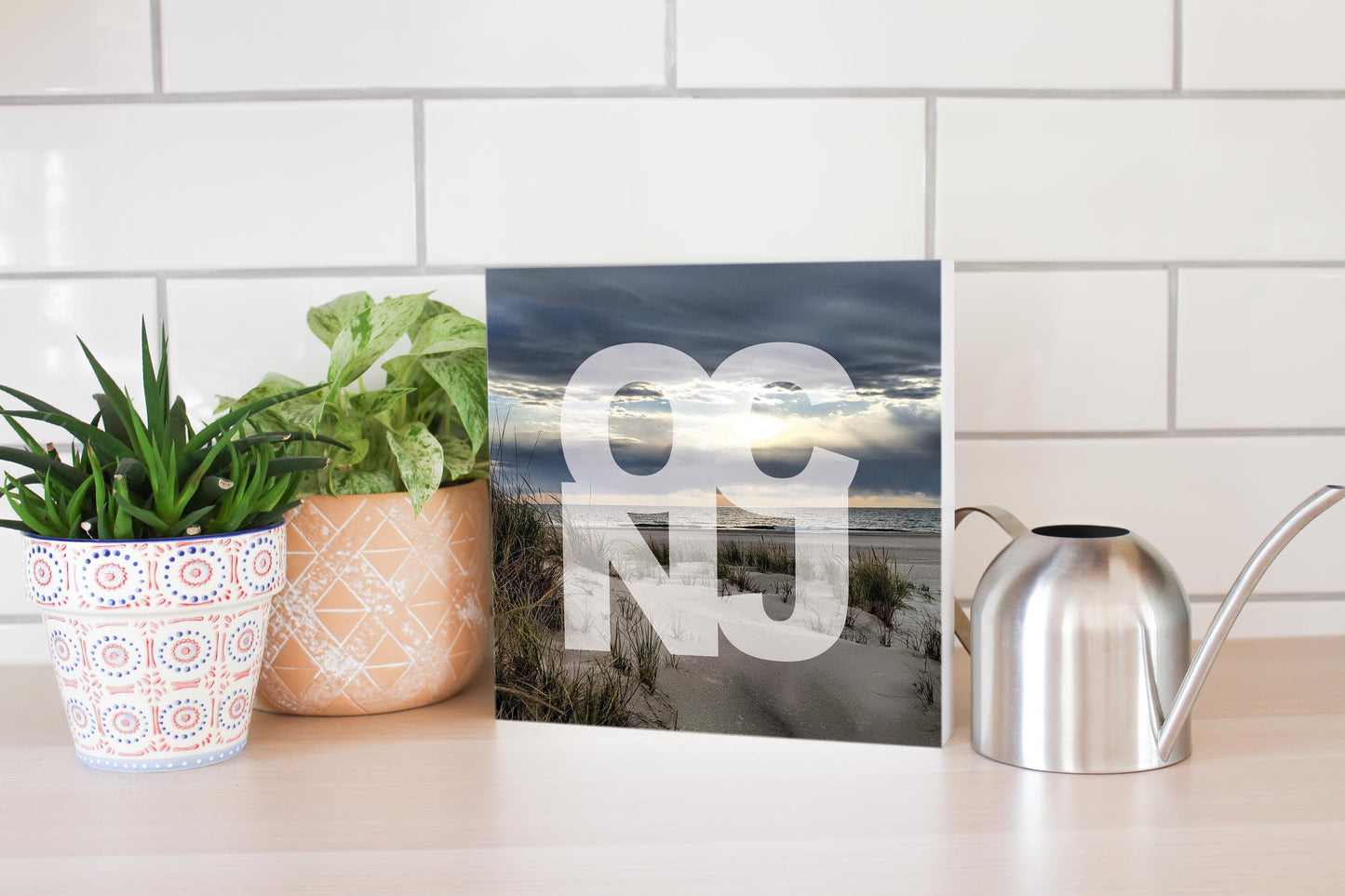 OCNJ Photo With Text | Wood Block | Eaches | Min 2
