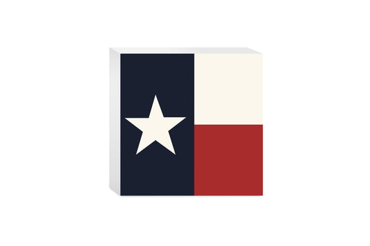 Modern Minimalist Texas Colors Flag | Wood Block | Eaches | Min 4