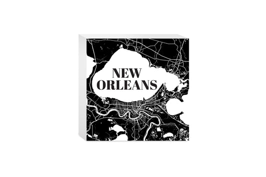 Modern Louisiana New Orleans Map | Wood Block | Eaches | Min 4