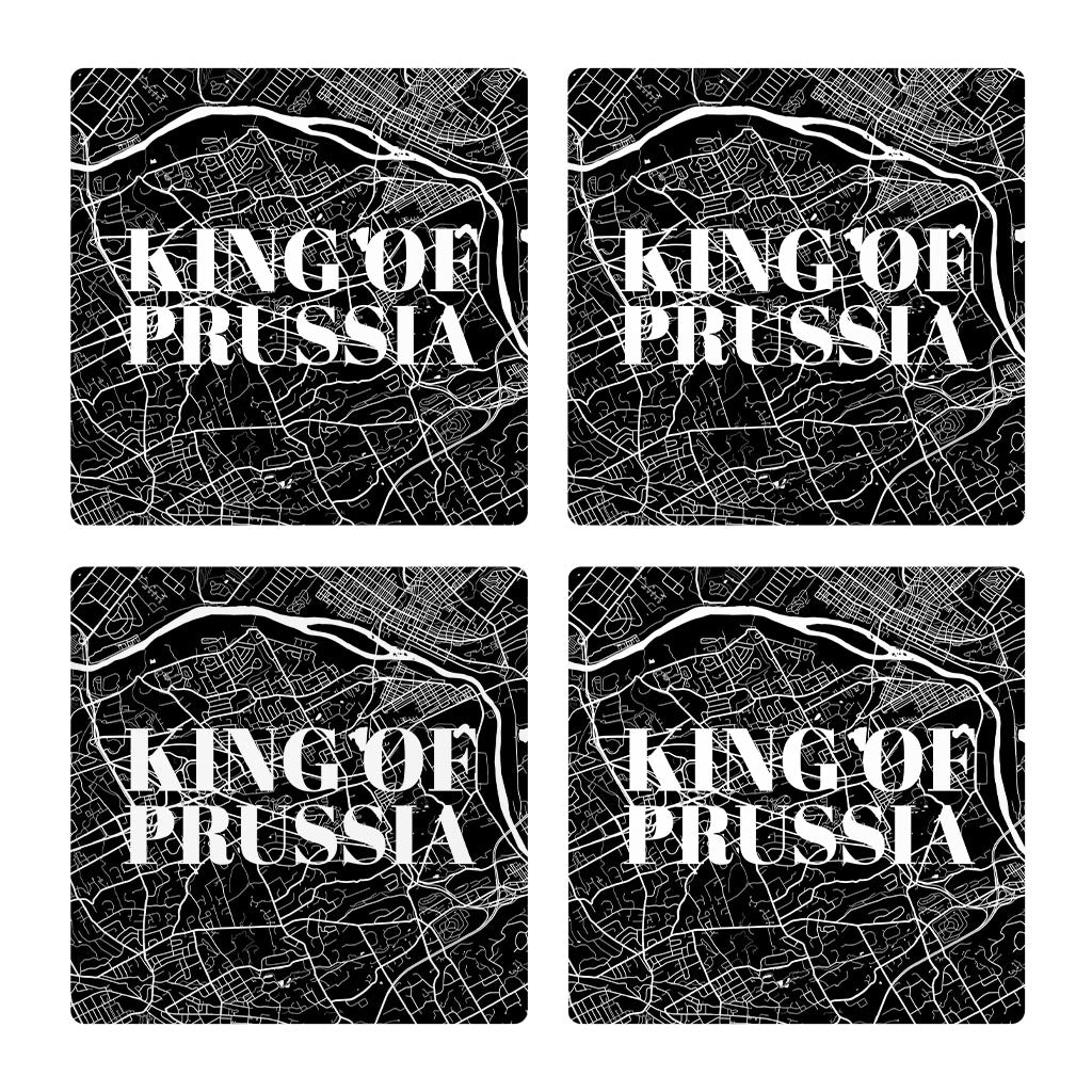 Minimalistic B&W Pennsylvania King Of Prussia Map | Absorbent Coasters | Set of 4 | Min 2