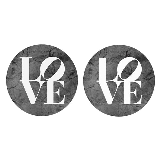 Minimalistic B&W Pennsylvania Love Dark | Absorbent Car Coasters | Set of 2 | Min 4