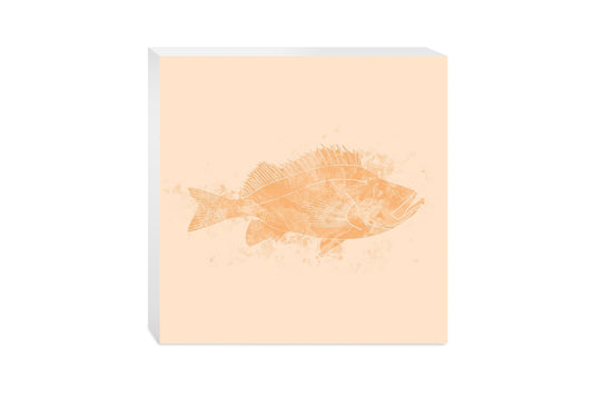 Louisiana Colorful Water Color Red Fish | Wood Block | Eaches | Min 2