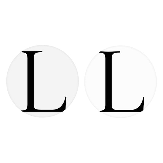 Minimalist Monogram L Circle | Absorbent Car Coasters | Set of 2 | Min 4