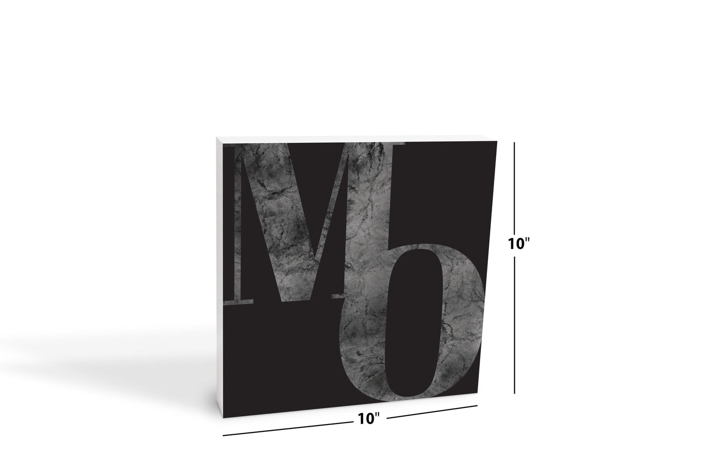 Minimalist B&W Missouri Black Initials | Wood Block | Eaches | Min 2