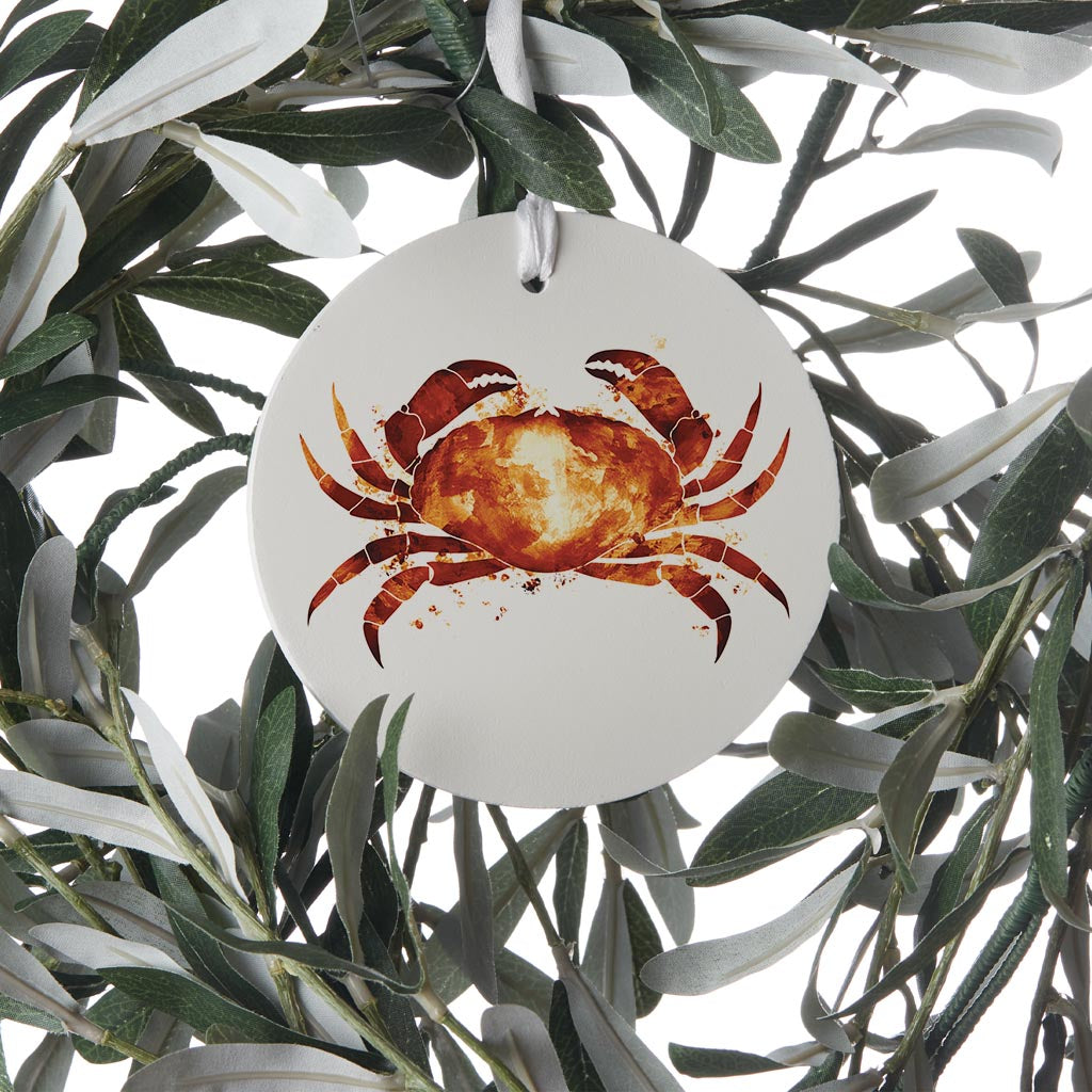 East Coast Water Color Crab | Wood Ornament | Eaches | Min 6