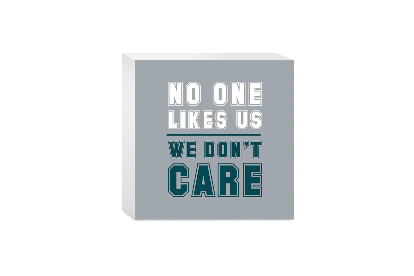 Modern Minimalist Pennsylvania We Dont Care | Wood Block | Eaches | Min 4