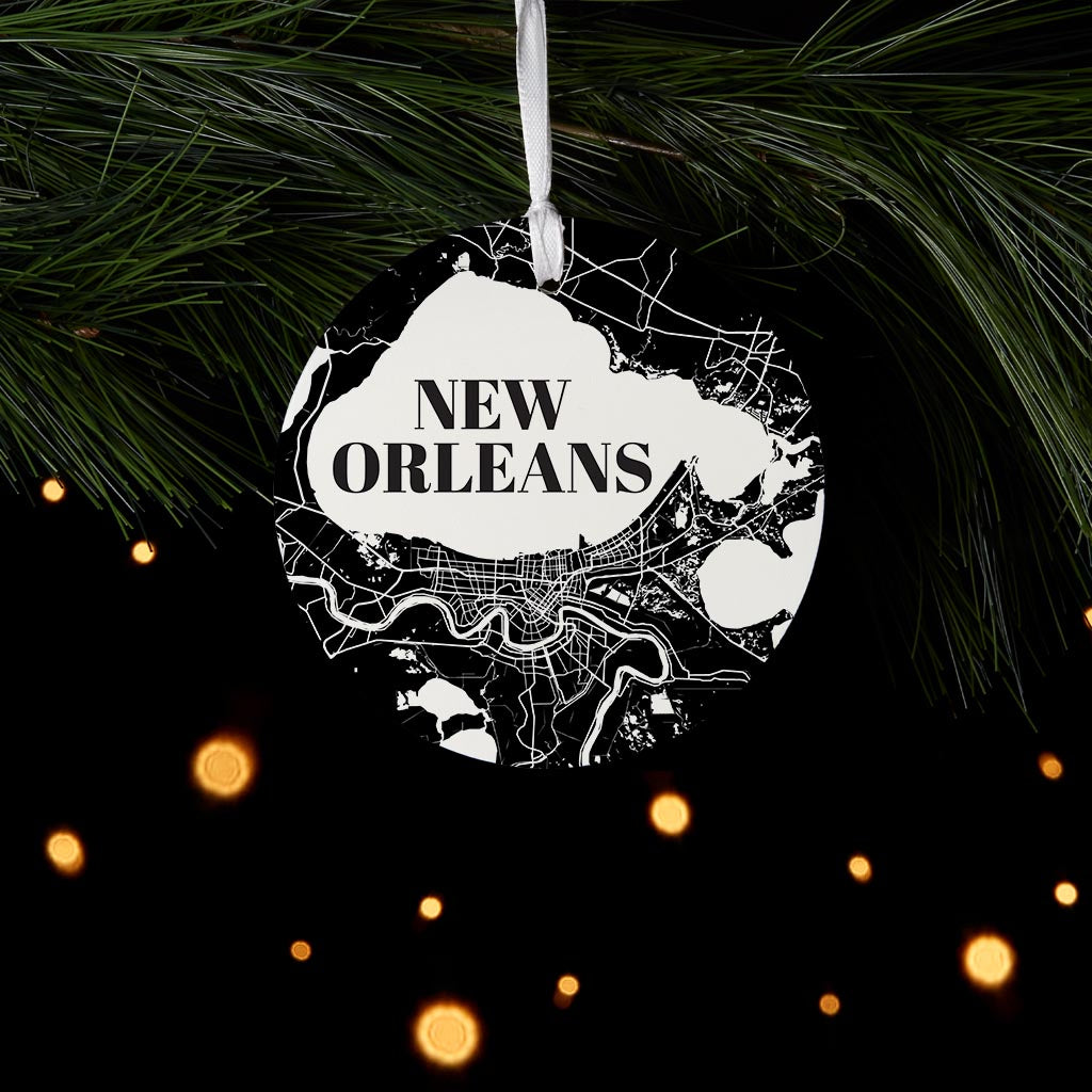 Modern Louisiana New Orleans Map| Wood Ornament | Eaches | Min 6
