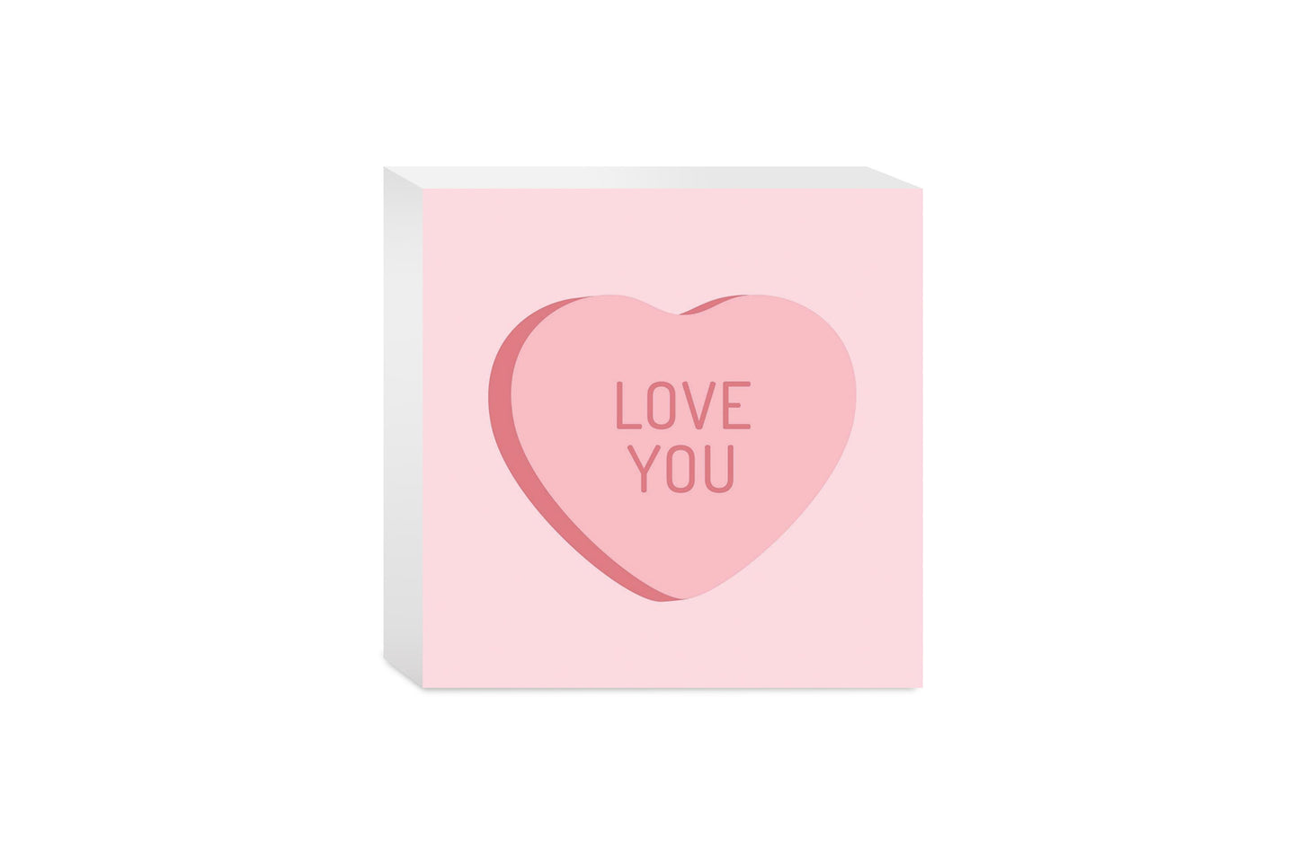 Message Hearts Love You | Wood Block | Eaches | Min 4