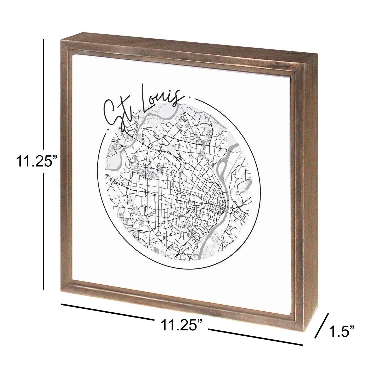 Minimalist B&W Missouri St Louis Circle Map | Wood Sign | Eaches | Min 1