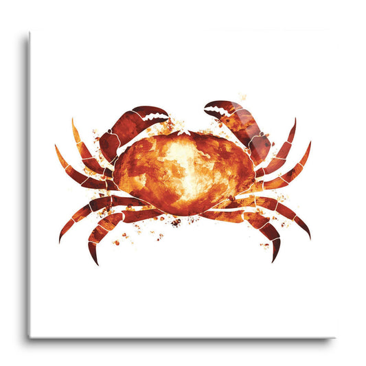East Coast Water Color Crab | Hi-Def Glass Art | Eaches | Min 1