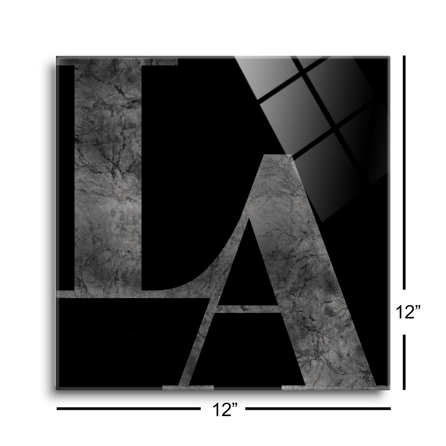 Modern Black Louisiana Initials | Hi-Def Glass Art | Eaches | Min 1