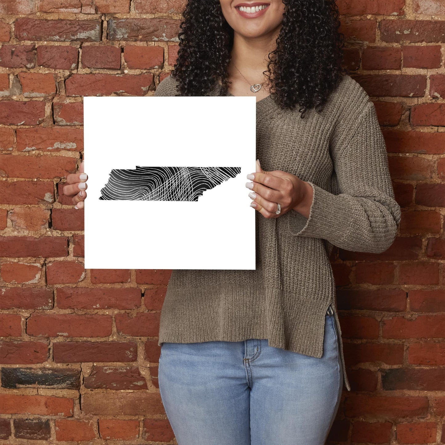 Minimalist B&W Tennessee State Shape | Hi-Def Glass Art | Eaches | Min 1