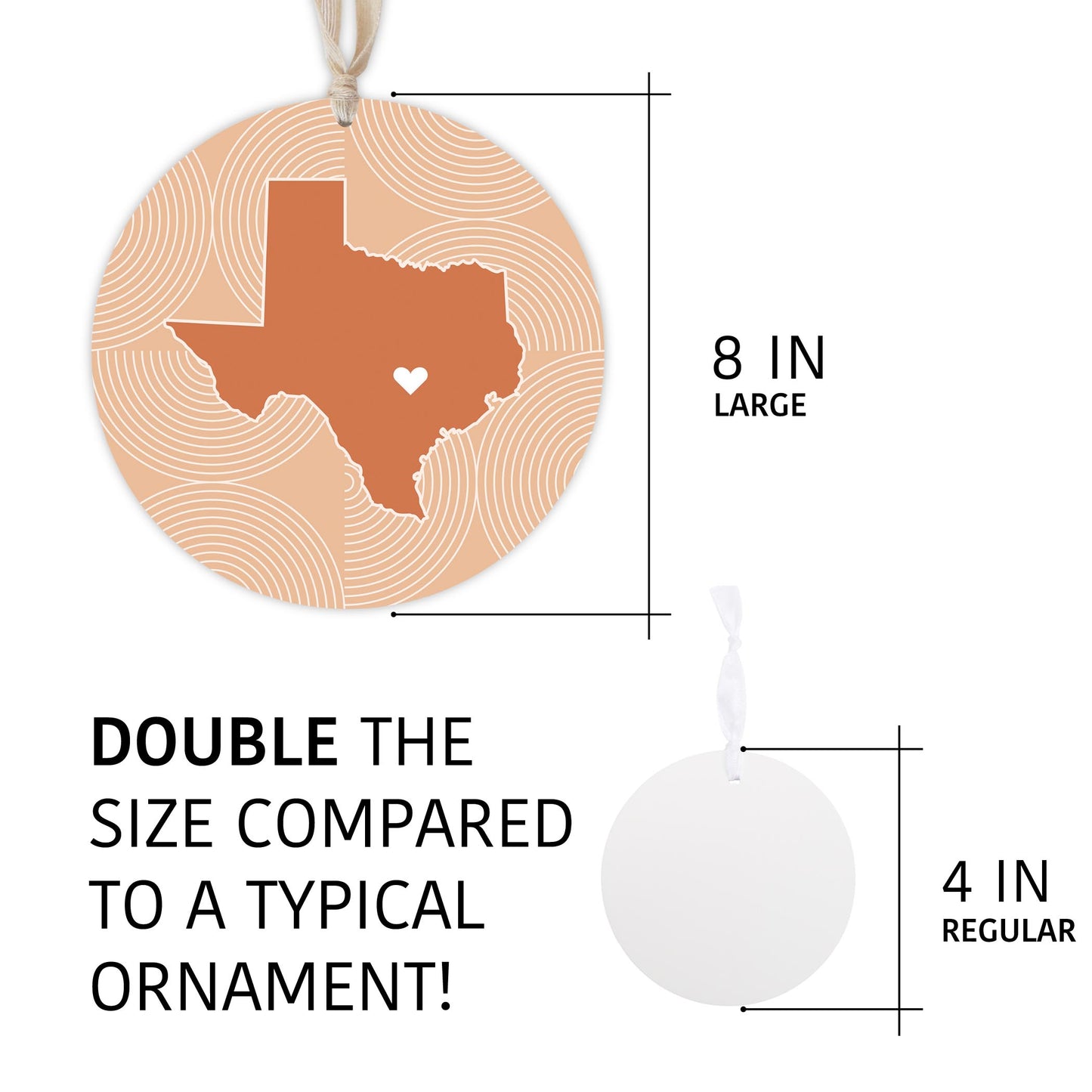 Modern Minimalist Texas Austin Heart| Wood Ornament | Eaches | Min 1
