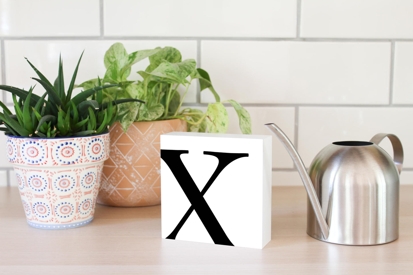 Minimal Monogram X | Wood Block | Eaches | Min 4