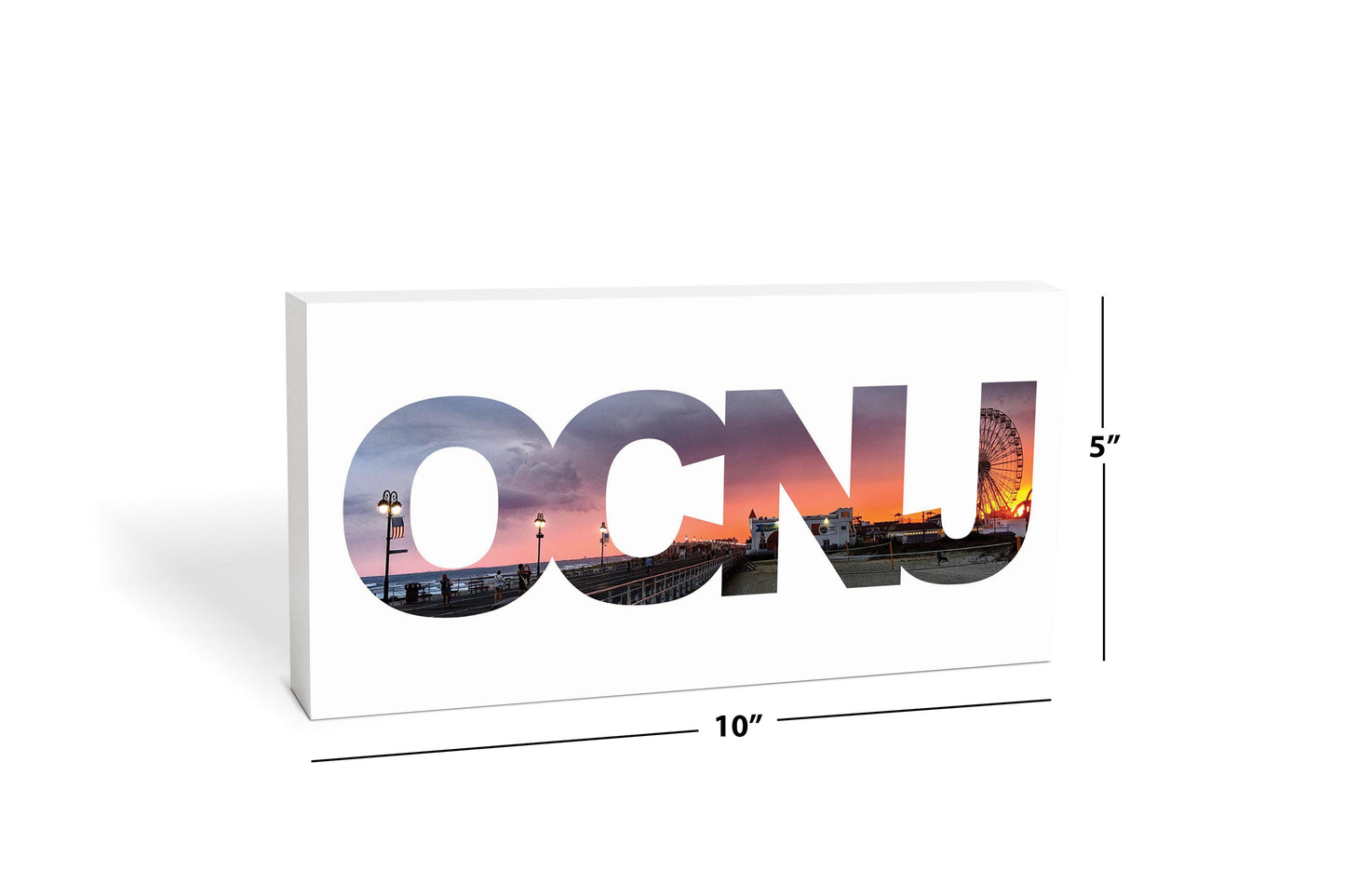OCNJ Photo With Text | Wood Block | Eaches | Min 4