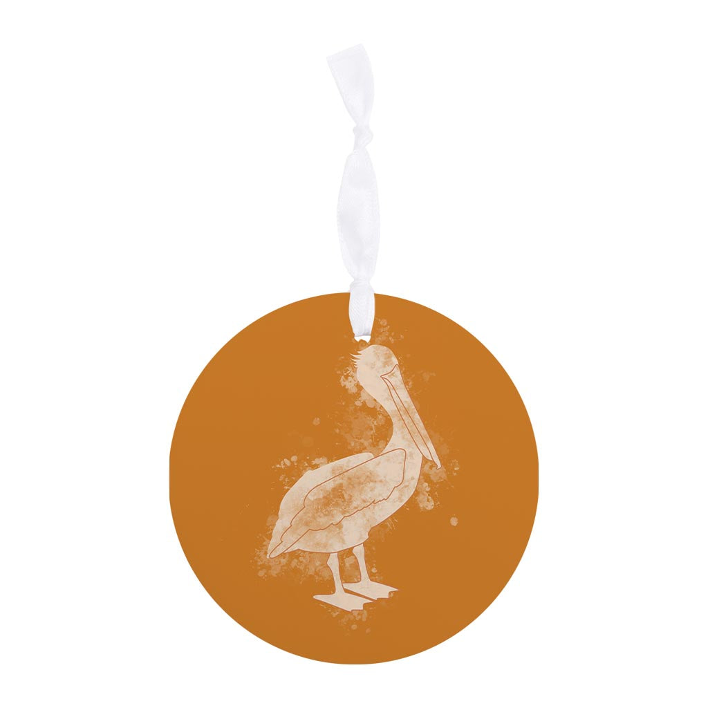 Modern Minimalist Louisiana Pelican Water Color| Wood Ornament | Eaches | Min 6