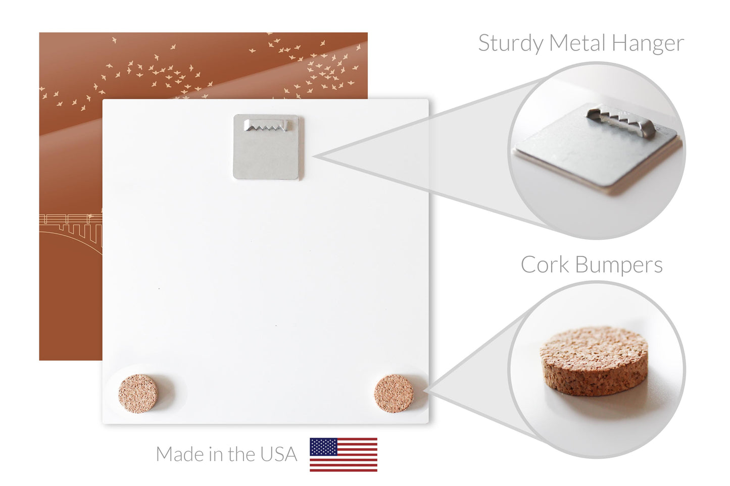 Modern Minimalist Texas Austin Congress Bridge | Hi-Def Glass Art | Eaches | Min 1