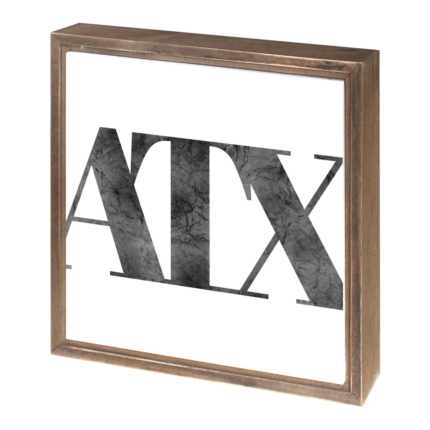 Minimalistic B&W Texas Austin White Initials | Wood Sign | Eaches | Min 1
