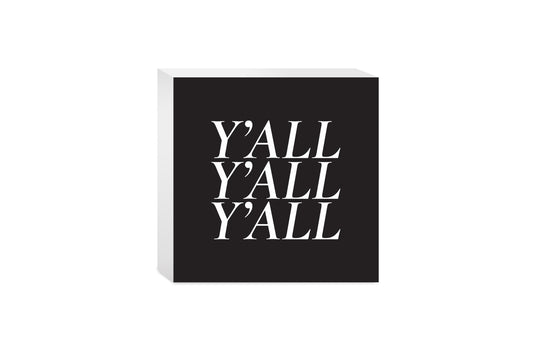 Minimalistic B&W Texas Yall | Wood Block | Eaches | Min 4