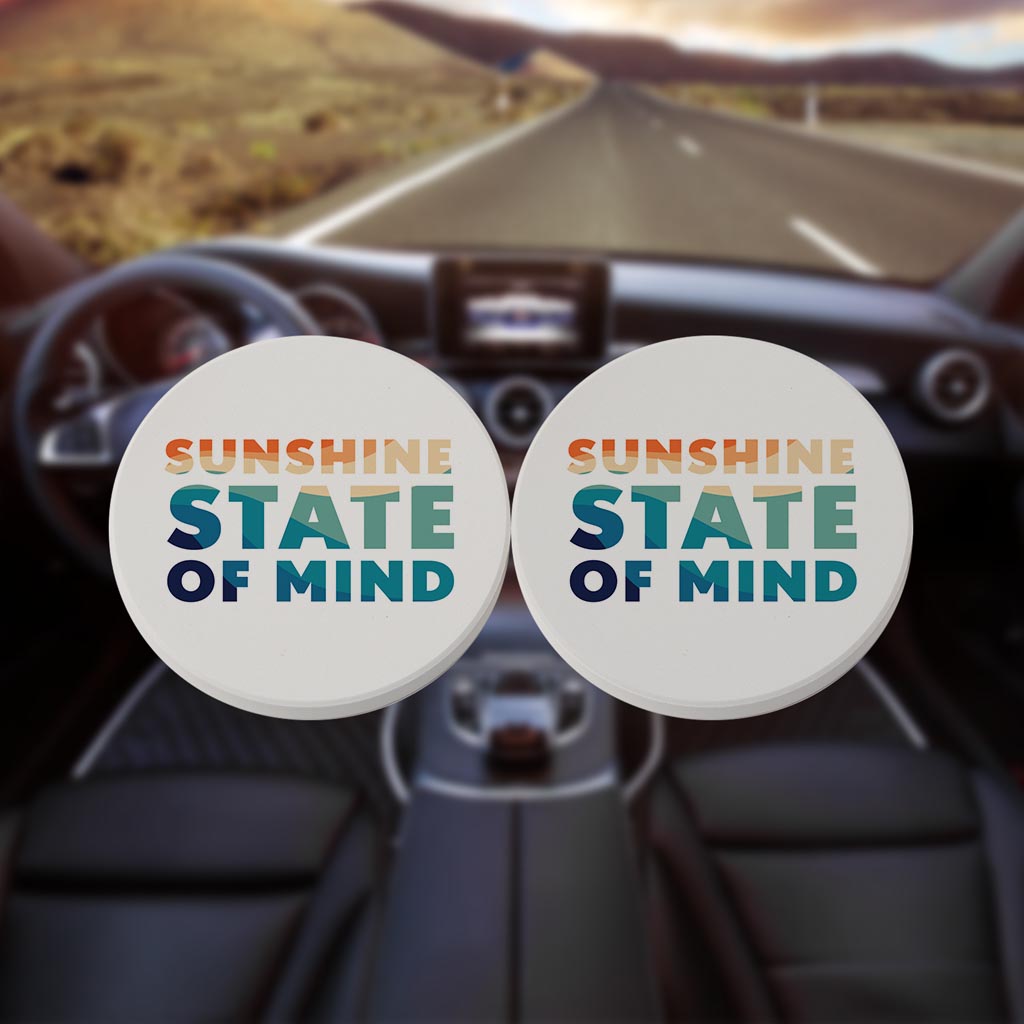 Sunshine State Of Mind | Absorbent Car Coasters | Set of 2 | Min 4