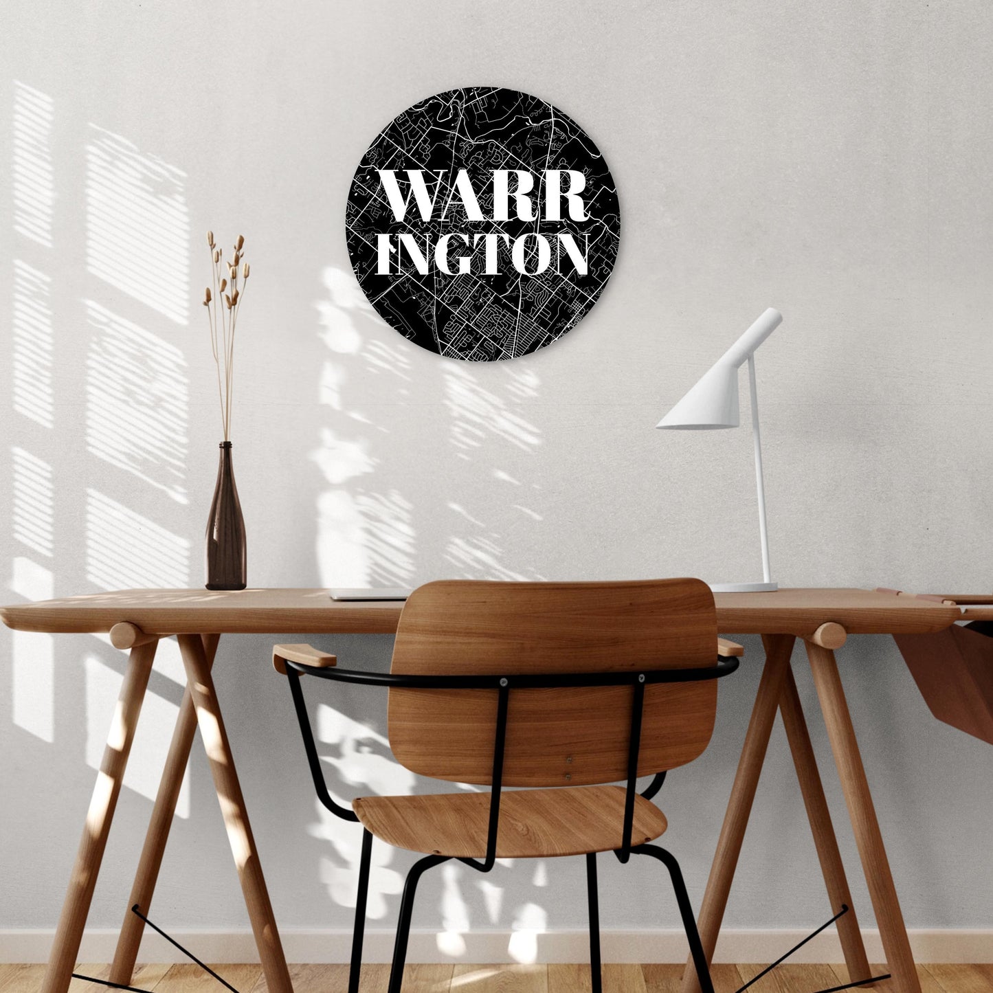 Minimalistic B&W Pennsylvania Warrington Map | Wood Sign | Eaches | Min 1