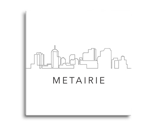 Modern Louisiana Metairie City Line Drawing | Hi-Def Glass Art | Eaches | Min 2