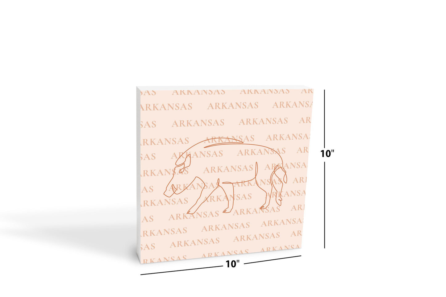 Modern Minimalist Arkansas Hog Line Drawing | Wood Block | Eaches | Min 2