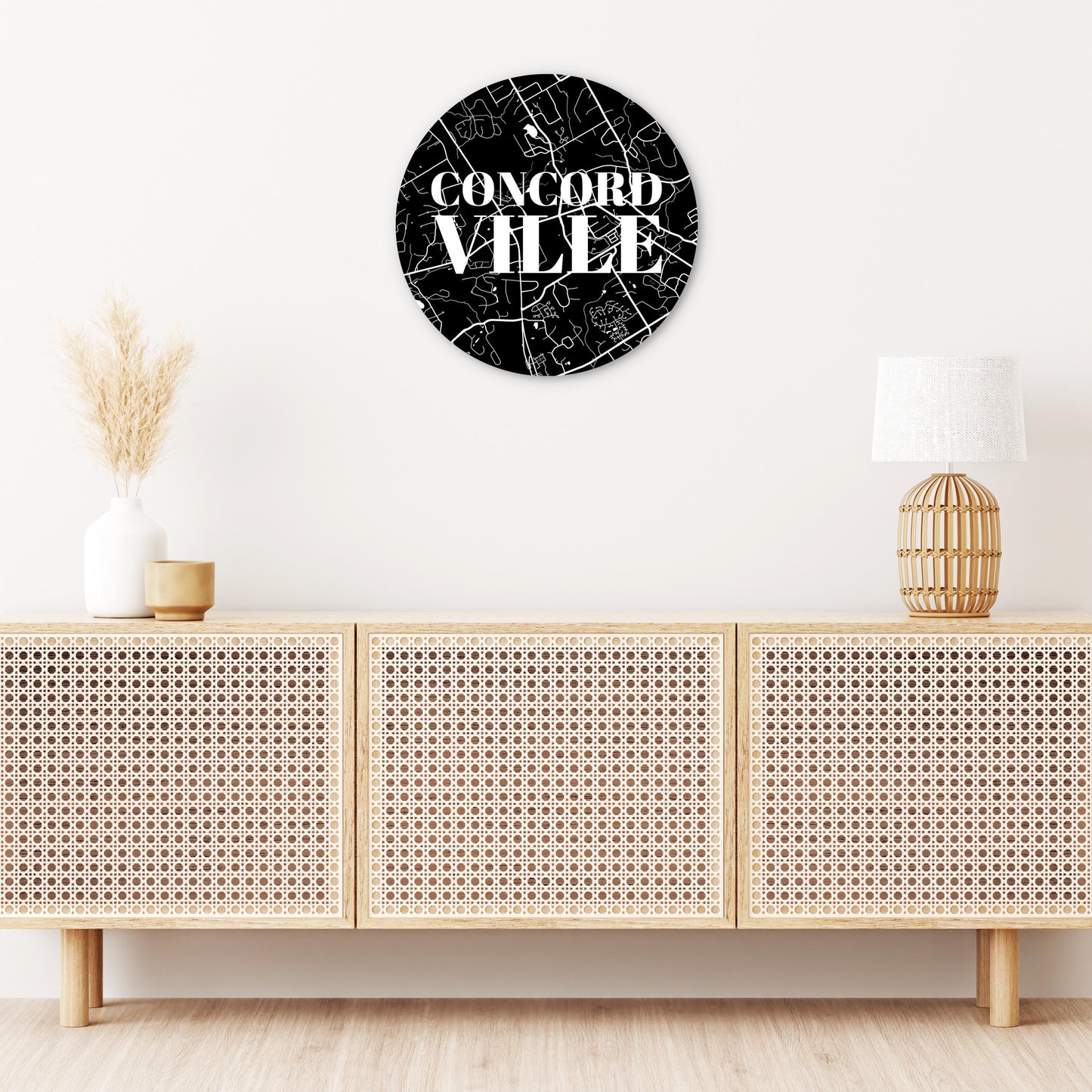 Minimalistic B&W Pennsylvania Concordville Map | Wood Sign | Eaches | Min 1