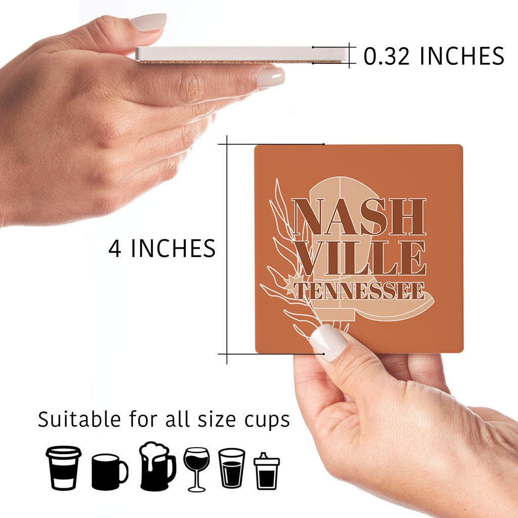 Modern Minimalist Tennessee Nashville Boot | Absorbent Coasters | Set of 4 | Min 2