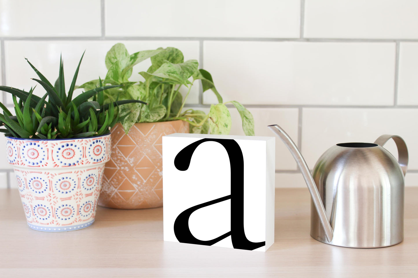 Minimal Monogram A | Wood Block | Eaches | Min 4