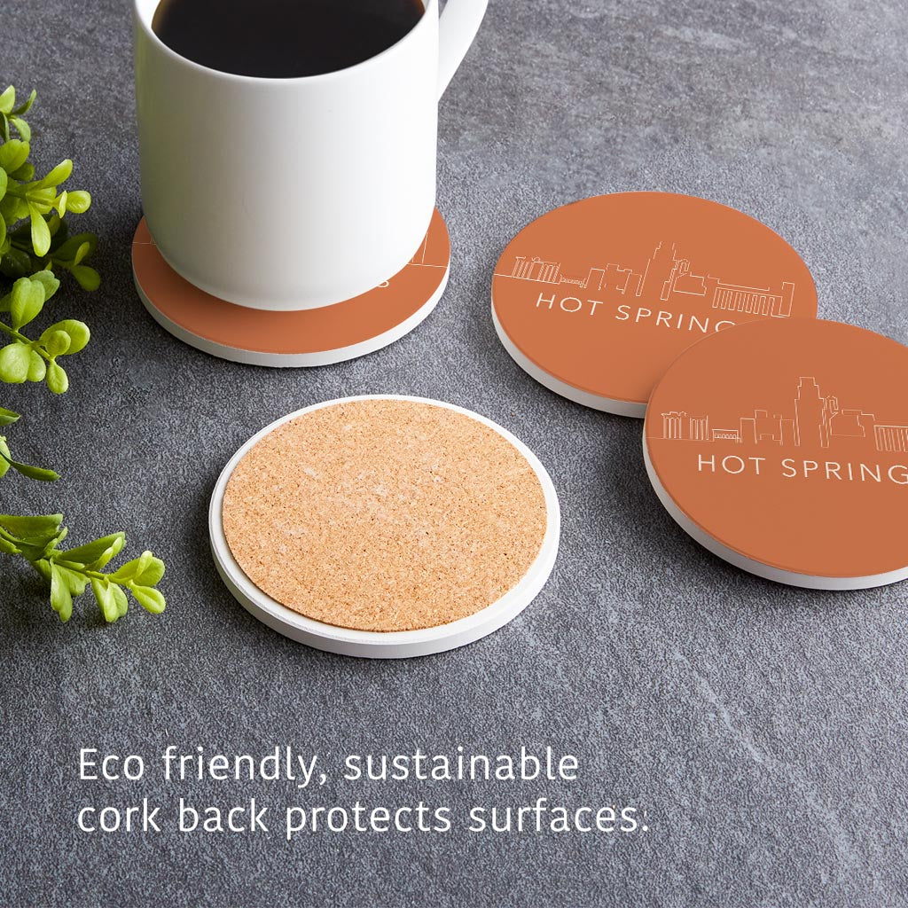 Modern Minimalist Arkansas Hot Springs | Absorbent Coasters | Set of 4 | Min 2