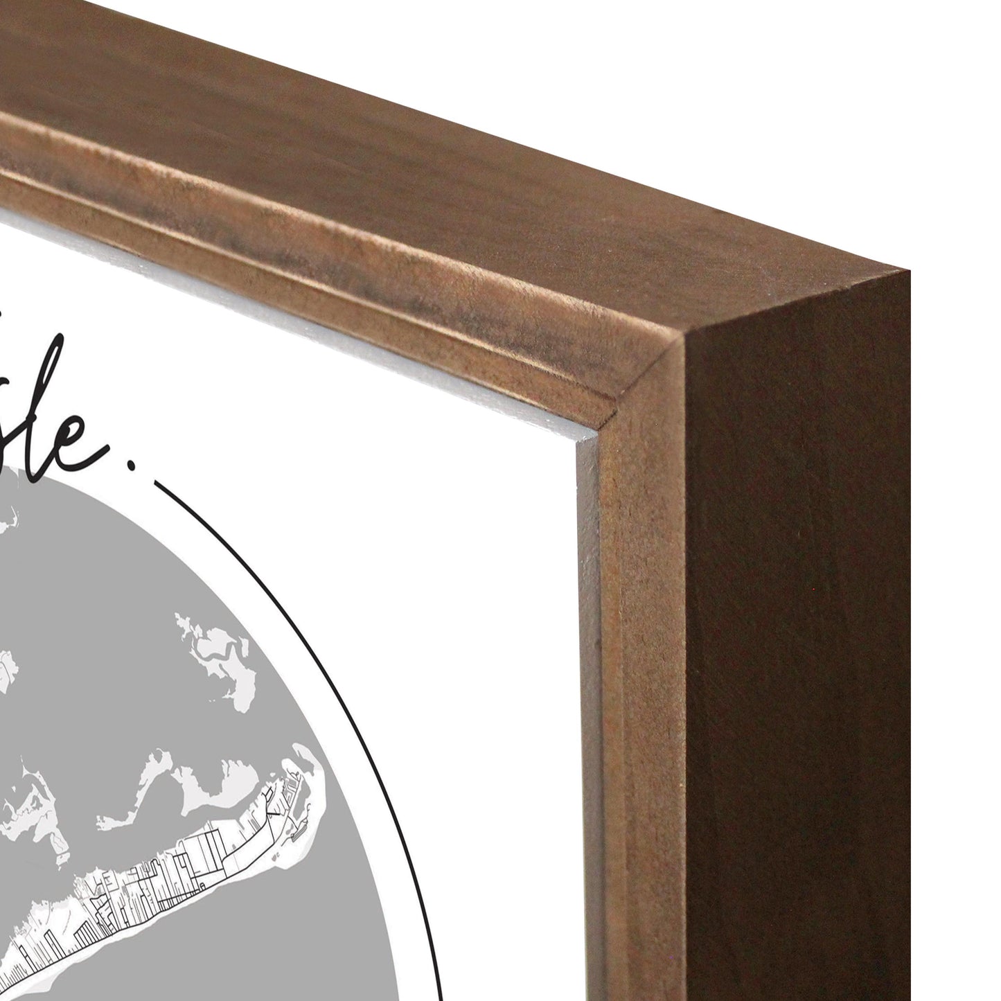 Minimalist B&W Louisiana Grand Isle Circle Map | Wood Sign | Eaches | Min 1