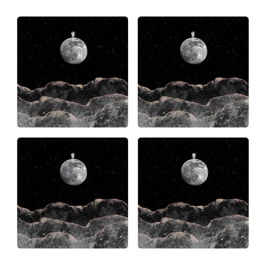 Tiny Moon Man | Absorbent Coasters | Set of 4 | Min 2