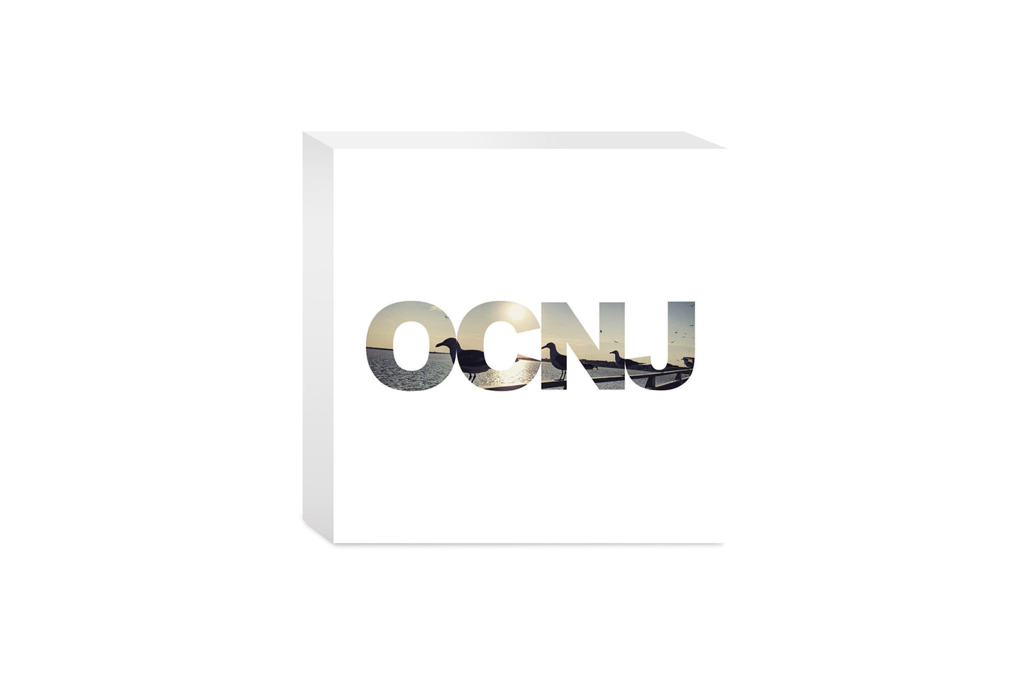 OCNJ Photo With Text | Wood Block | Eaches | Min 4