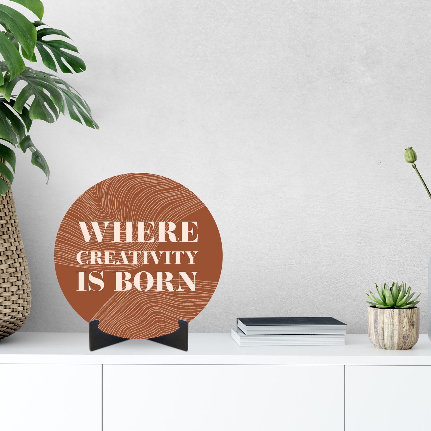 Modern Minimalist New York Creativity Is Born | Wood Sign | Eaches | Min 1
